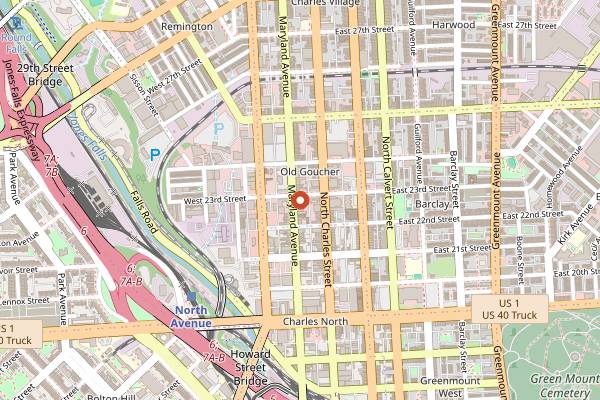 Map showing Sophomore Coffee in Baltimore