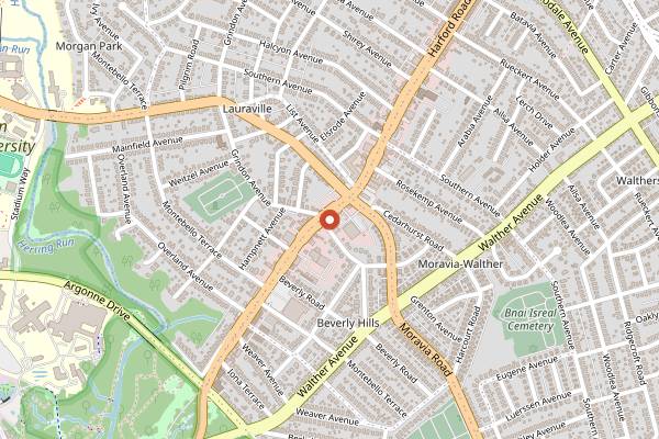 Map showing Zeke's Coffee in Baltimore