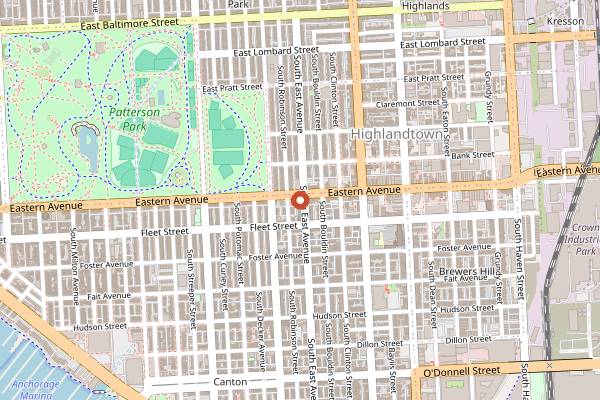 Map showing Creative Alliance Teaching Kitchen in Baltimore