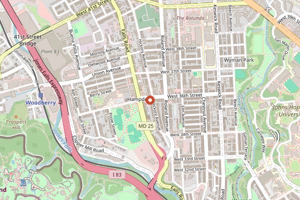 Map showing Golden West Cafe in Baltimore