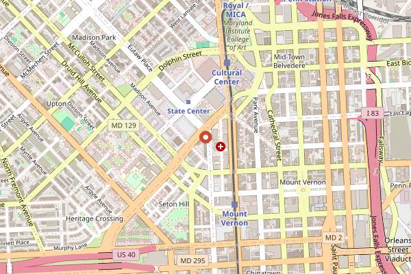 Map showing The Land of Kush in Baltimore