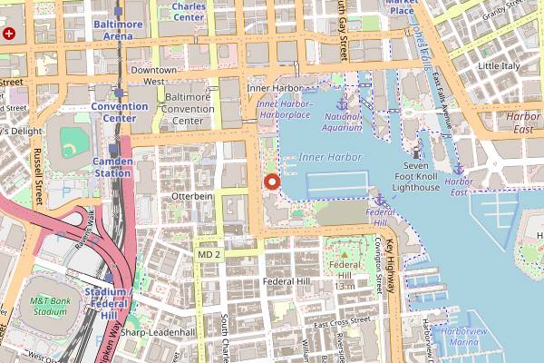 Map showing Christmas Village in Baltimore in Baltimore