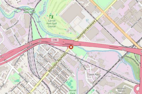 Map showing Pigtown Festival in Baltimore