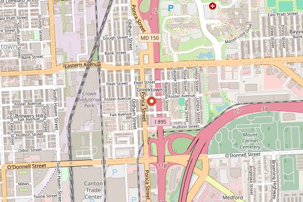 Map showing where the festival is in Baltimore