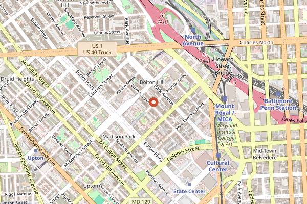 Map showing Cookhouse in Baltimore