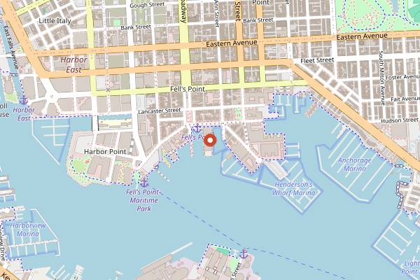 Map showing Rec Pier Chop House in Baltimore