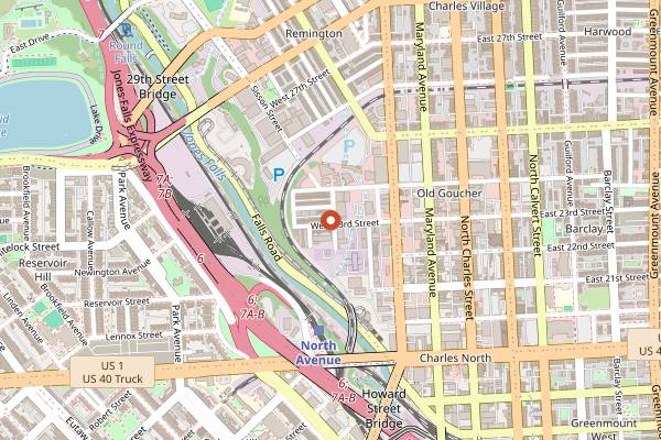 Map showing W.C. Harlan in Baltimore