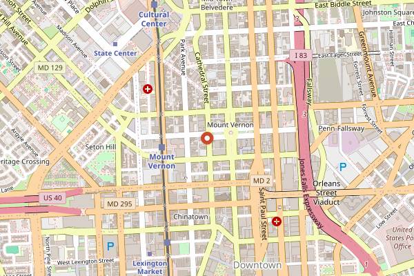Map showing Topside in Baltimore