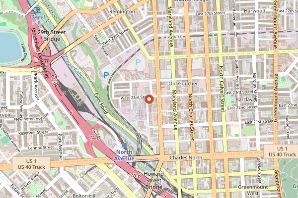 Map showing Clavel in Baltimore