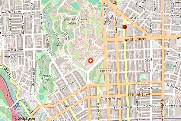 Map showing Gertrude's Chesapeake Kitchen in Baltimore