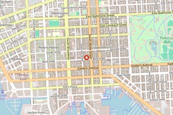Map showing Little Donna's in Baltimore