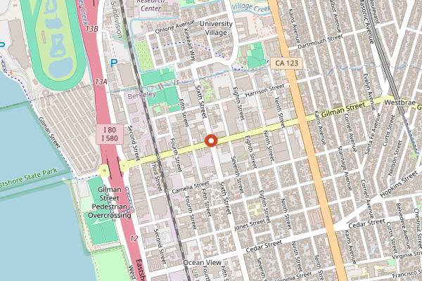 Map showing Boichik Bagels (6th Street Production Bakery) in Berkeley