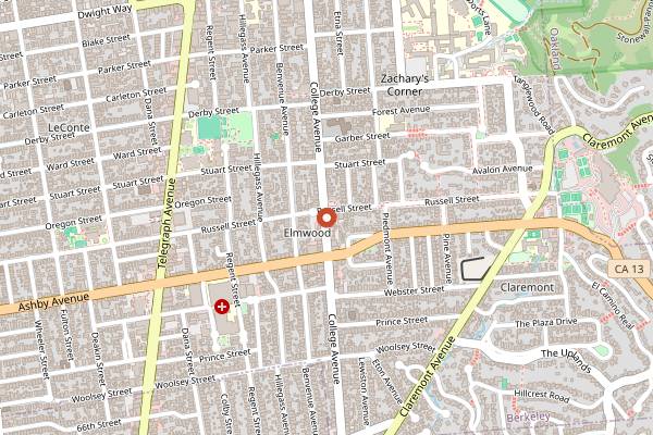 Map showing Fournee Bakery in Berkeley