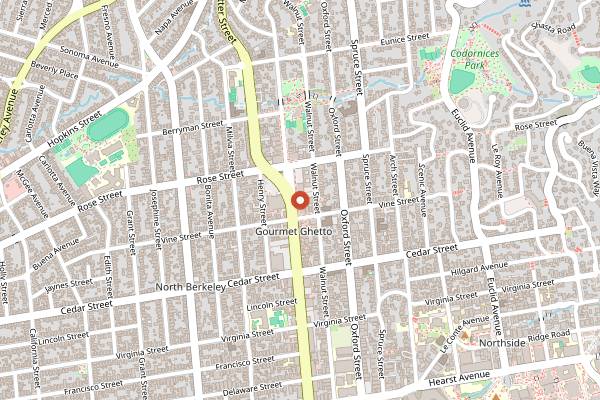 Map showing Masse's Pastries in Berkeley