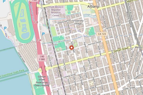 Map showing Fieldwork Brewing Co. (Fourth Street Taproom) in Berkeley
