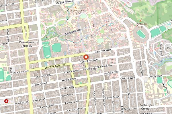 Map showing Roses Bar and Lounge in Berkeley