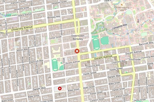 Map showing Tupper and Reed in Berkeley
