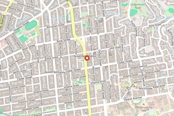 Map showing Chez Panisse Cafe in Berkeley