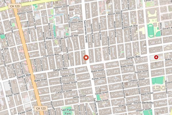 Map showing Homemade Cafe in Berkeley