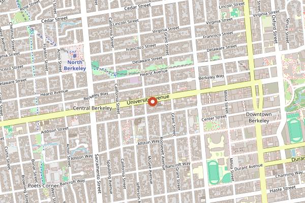 Map showing Long Life Vegi House in Berkeley