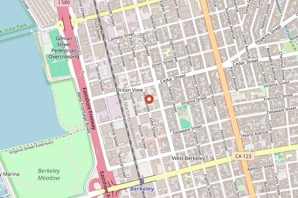 Map showing Artis Coffee Roasters Cafe in Berkeley