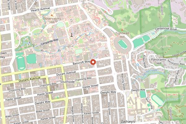 Map showing Caffe Strada in Berkeley