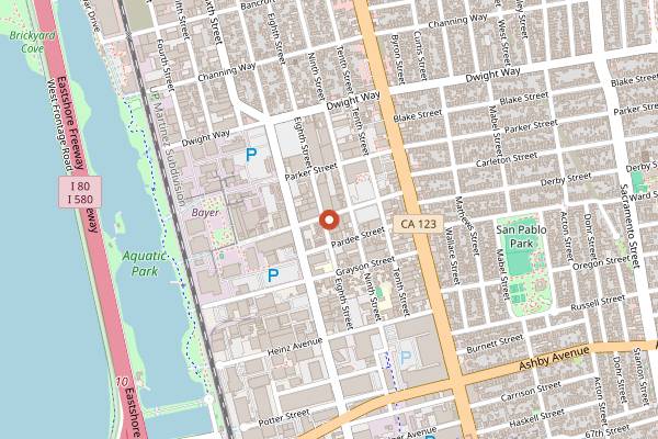 Map showing Third Culture Bakery in Berkeley