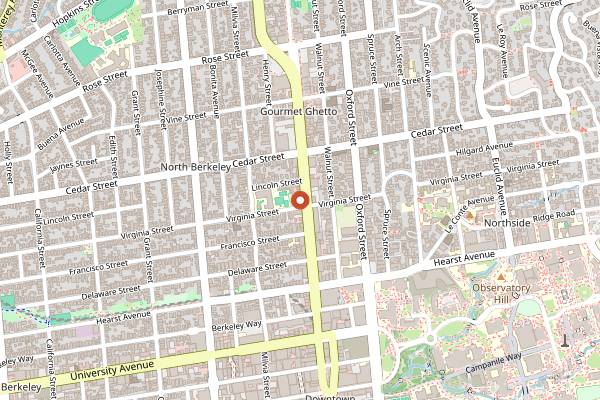 Map showing Cha-Ya in Berkeley