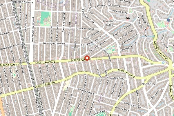 Map showing Peace Natural Vegan Food in Berkeley