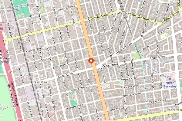 Map showing Edible Schoolyard Project Public Programs in Berkeley