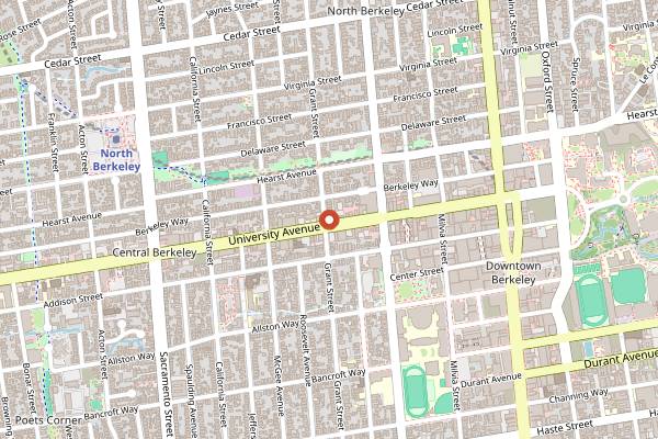 Map showing Rojbas Grill in Berkeley