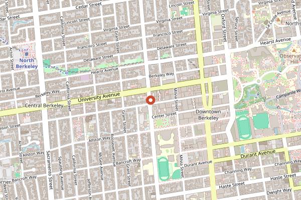 Map showing Ecology Center Farmers Market Tour in Berkeley