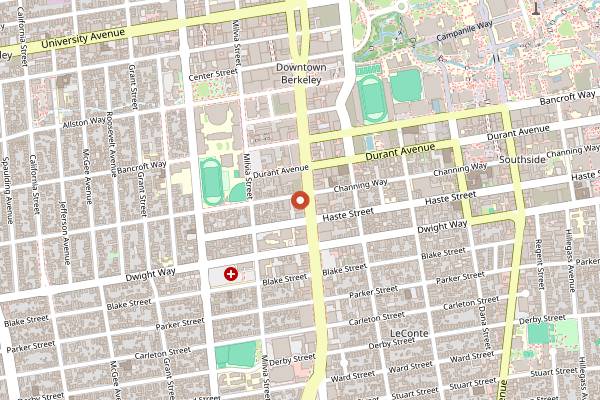 Map showing Philz Coffee Shattuck in Berkeley