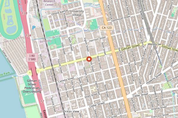 Map showing 924 Gilman in Berkeley
