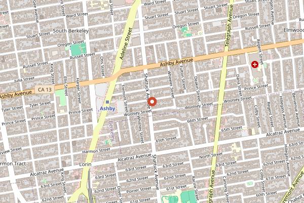 Map showing Starry Plough Pub in Berkeley