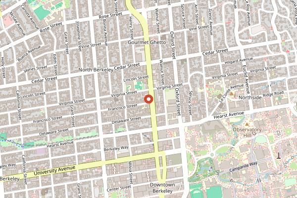 Map showing Agrodolce Osteria in Berkeley