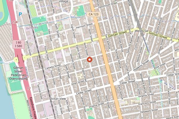 Map showing Funky Elephant in Berkeley