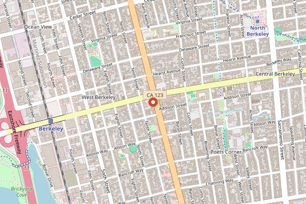 Map showing La Marcha in Berkeley