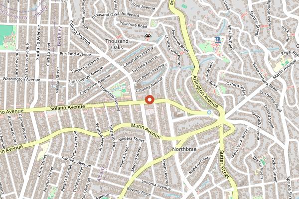 Map showing Zachary's Chicago Pizza in Berkeley