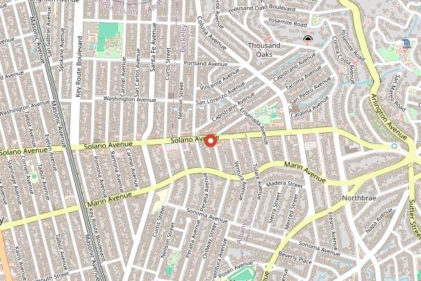 Map showing Solano Cellars in Berkeley