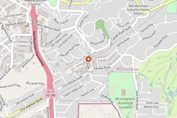 Map showing Chez Lulu in Birmingham