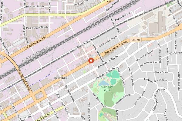 Map showing Black Market Bar and Grill in Birmingham