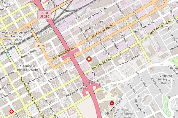 Map showing TrimTab Brewing Co. in Birmingham