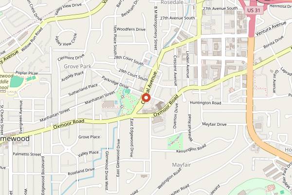 Map showing Hero Doughnuts and Buns in Birmingham