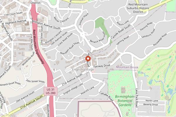 Map showing Continental Bakery in Birmingham