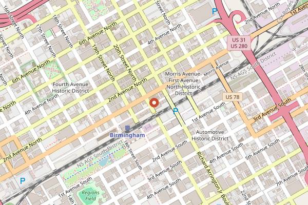 Map showing The Essential in Birmingham