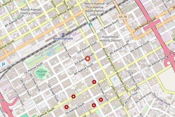 Map showing Greek Festival in Birmingham