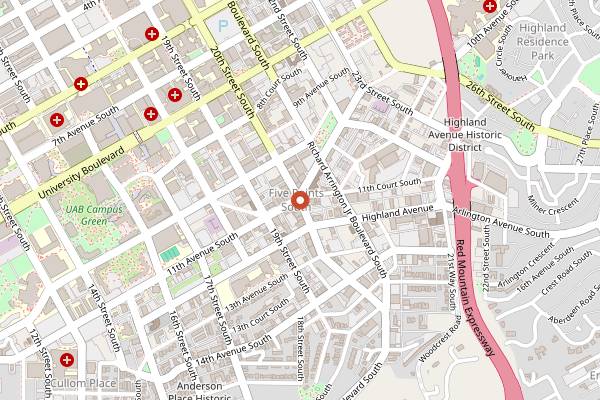 Map showing Chez Fonfon in Birmingham