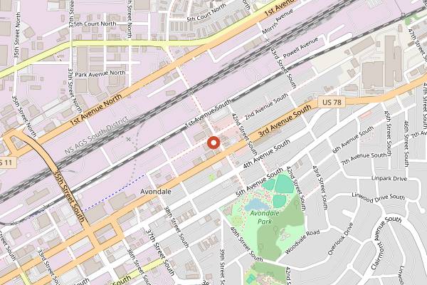 Map showing Saturn in Birmingham
