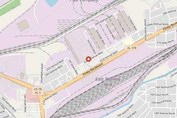 Map showing Alabama Farmers Market in Birmingham